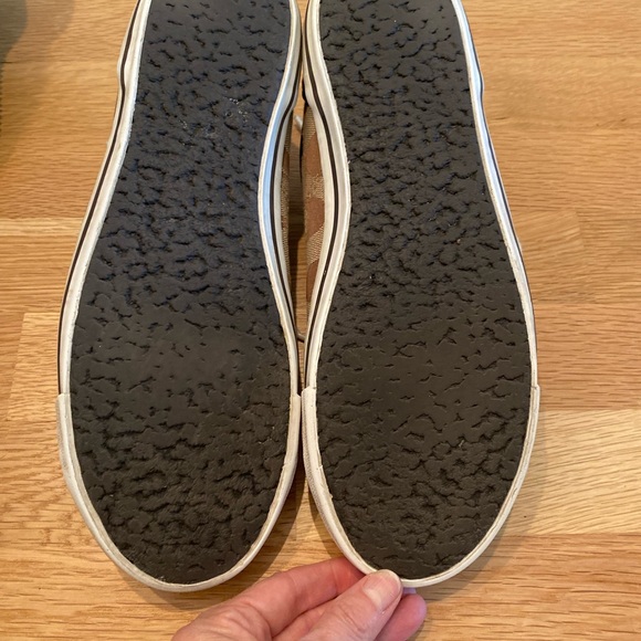 Coach Womens Sneakers w Signature Tan C Pattern w Brown Leather Trim / Size 9.5 - Picture 12 of 14